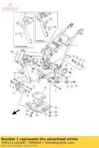 Yamaha 5HP211102000 frame comp. - Lado inferior