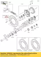 420411450, Kawasaki, moyeu de pignon, 50t, al kx125-k3 kawasaki  klx kx 125 250 450 1996 1997 1998 1999 2000 2001 2002 2003 2004 2005 2006 2007 2008 2009 2010 2011 2012 2013 2014 2015 2016 2017 2018 2019 2020 2021, Nouveau