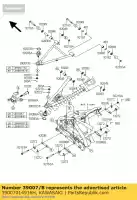 39007014916H, Kawasaki, Arm-susp, fr, upp, rh, silve ksf45 kawasaki kfx 450 2008 2009 2010 2012 2013 2014, Nuovo