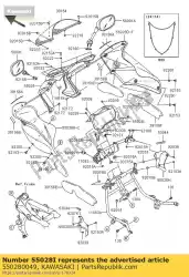 Ici, vous pouvez commander le capot, intérieur, cnt auprès de Kawasaki , avec le numéro de pièce 550280049: