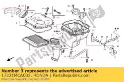 Ici, vous pouvez commander le couvercle, air / c auprès de Honda , avec le numéro de pièce 17221MCA003: