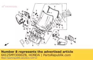 Honda 64125MY3000ZB conjunto de guarnición, pantalla (wl) - Lado inferior