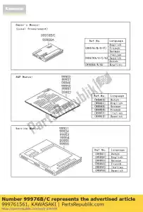 kawasaki 999761561 owner's manual,en/fr/ge, klx25 - Bottom side