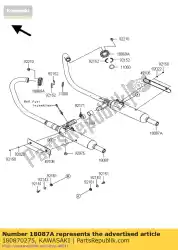 Here you can order the muffler,rh from Kawasaki, with part number 180870275: