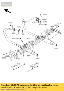 Kawasaki 180870275 muffler,rh - Bottom side