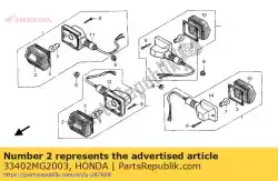 Aquí puede pedir lente, guiño de Honda , con el número de pieza 33402MG2003: