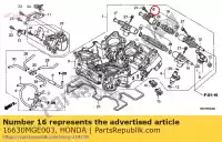 16630MGE003, Honda, tuyau, carburant (# 3) honda vfr  f crosstourer x dtc fd xd dct vfr1200fa vfr1200fda vfr1200f vfr1200fd vfr1200x vfr1200xd vfr1200xa 1200 , Nouveau