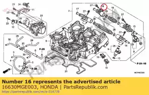 Honda 16630MGE003 tuyau, carburant (# 3) - La partie au fond