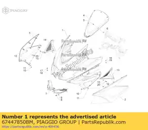 Piaggio Group 67447850BM voorste schild - Onderkant