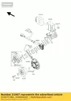 210071386, Kawasaki, rotor,i=4.0kgcm2 kx125-l3 kawasaki kx 125 2001 2002 2003 2004 2005, New