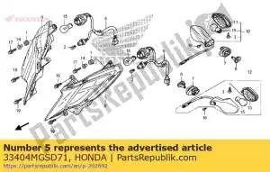 honda 33404MGSD71 socket comp., r. piscador - Lado inferior