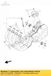 uitlaatdemper 1 van Yamaha, met onderdeel nummer 20S147100000, bestel je hier online: