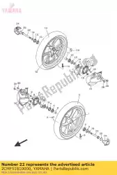 Here you can order the axle, wheel from Yamaha, with part number 2CMF51810000: