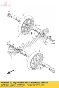 yamaha 2CMF51810000 axle, wheel - Bottom side