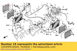 honda 19504MCA000 tuyau, l. rr. radiateur - La partie au fond