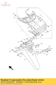 yamaha 4C6F16850200 bracket, license - Bottom side