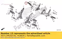 50711MGSD30, Honda, Rami?, r. krok pasa?era honda cb  a nc xa integra d dct xd dtc sd rvf r s x sa rii rvf400r nc700d nc700s nc700sa nc700sd nc700x nc700xa nc700xd cb1100a cb500fa cb650fa cbr500ra cbr650fa cbr650f cmx500a nc750xa 1100 700 400 500 650 750 , Nowy