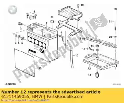 Here you can order the battery hold down from BMW, with part number 61211459055: