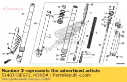 Aquí puede pedir primavera, fr. Horquilla (3. 73n / mm, 0. 38kgf / mm) de Honda , con el número de pieza 51403KSE671: