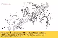 61101MCA000ZC, Honda, guardabarros a, fr. * r259p * honda gl goldwing a gold wing  gl1800a 1800 , Nuevo