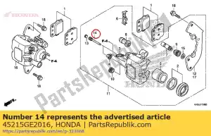 honda 45215GE2016 pin, hanger - Bottom side