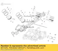 857105, Piaggio Group, anillo de pistón aprilia  rsv rsv4 rsv4 tuono tuono zd4rkl00zd4rkl01 1000 2009 2010 2011 2012 2013 2014 2015 2016, Nuevo