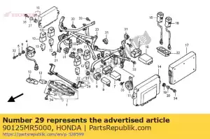 Honda 90125MR5000 screw, flat socket - Bottom side