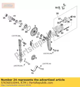 ktm 57636010044 cam shaft 995 cpl. 400 lc4'95 - Bottom side