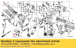 Honda 35132MCA003 plate a, kill switch sett - Bottom side