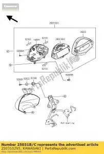 kawasaki 250310295 tablero - Vista plana