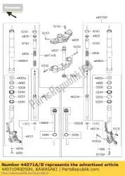 Here you can order the damper-assy,fork,lh,blk+ from Kawasaki, with part number 44071090050H: