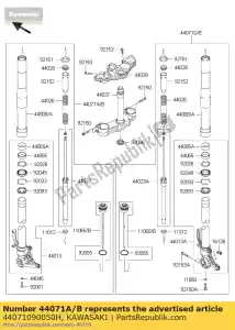 Kawasaki 44071090050H damper-assy,fork,lh,blk+ - Bottom side