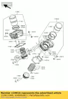 110611084, Kawasaki, uszczelka podstawy cylindra, vn1500-p kawasaki vn 1500 1600 1988 1989 1990 1991 1992 1994 1995 1996 1997 1998 1999 2000 2001 2002 2003 2004 2005 2006 2007, Nowy