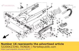 Honda 52200KZ3J40 achterbrug sub ass., rr. - Onderkant
