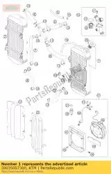 radiator l / s 45. 407 03 van KTM, met onderdeel nummer 59035007300, bestel je hier online: