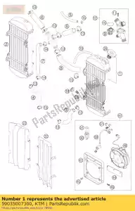 ktm 59035007300 radiator l / s 45.407 03 - Onderkant