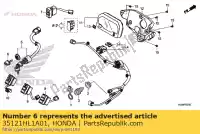 35121HL1A01, Honda, clé, vierge (type 1) (clé n° axx / bxx) honda  500 700 1000 2017 2018 2019 2020, Nouveau