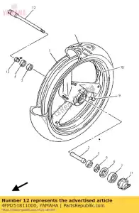 Yamaha 4FM251811000 eixo, roda - Lado inferior