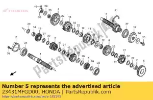 honda 23431MFGD00 ingranaggio, secondo albero principale (16t) - Il fondo