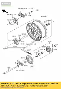 Kawasaki 410730617795 ruota-assy, ??rr, m.f.p.silv - Il fondo