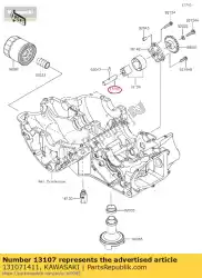 Here you can order the shaft,oil pump ej650-a1 from Kawasaki, with part number 131071411: