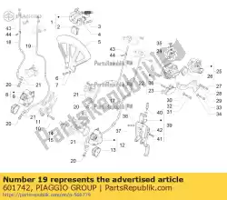 Ici, vous pouvez commander le tuyau de frein droit auprès de Piaggio Group , avec le numéro de pièce 601742:
