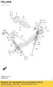 Suzuki 1285032E00 braço, válvula rck, e - Lado inferior