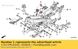 Here you can order the cushion fr,fuel t from Honda, with part number 17611MCAS40: