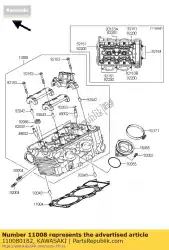 Qui puoi ordinare testa-comp cilindri da Kawasaki , con numero parte 110080182: