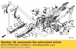 Ici, vous pouvez commander le boulon, bride, 10x55 auprès de Honda , avec le numéro de pièce 90167MKCA00: