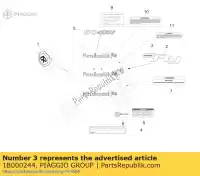 1B000244, Piaggio Group, placa de identificação de piaggio piaggio fly rp8c52100 rp8c52300 rp8m79100 zapc526b zapm798g 50 125 150 2012 2014 2016 2017 2018 2019, Novo