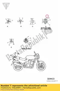 triumph T3202319 bolt, hhf, m8x1.25x35, slv - Bottom side