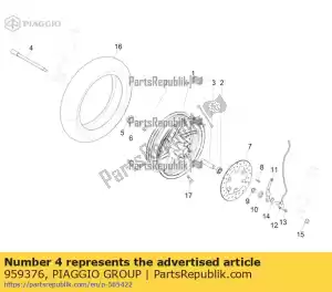 Piaggio Group 959376 eixo - Lado inferior