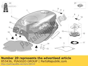 Piaggio Group 853436 tank guard decal - Bottom side